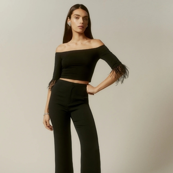 Reformation Evita Top in Black size M NWT - Picture 3 of 9